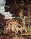 unknow artist Sheep and Sheepherder France oil painting art